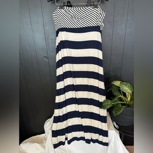 Calvin Klein maxi skirt blue and white stripes so nautical!